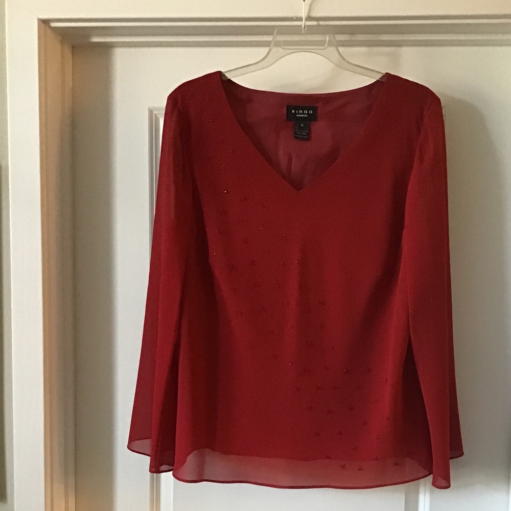 Sequined red blouse